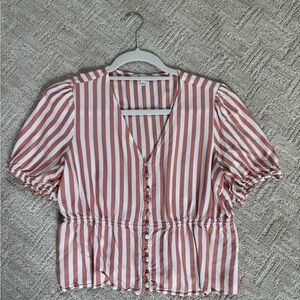 Striped Button-Up Women's Top